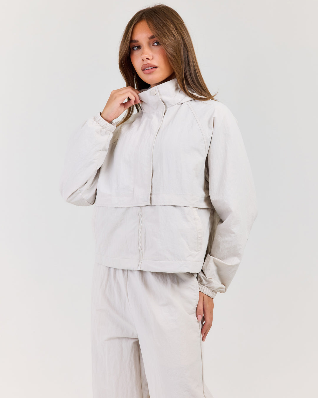 Lightweight Funnel Neck Jacket - Bone