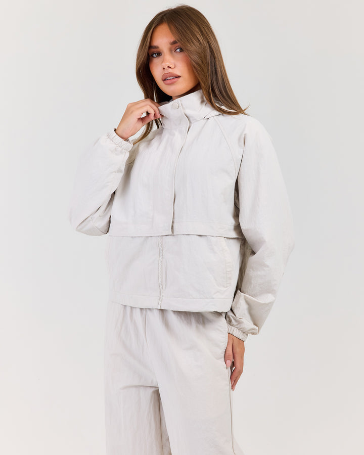 Lightweight Funnel Neck Jacket - Bone