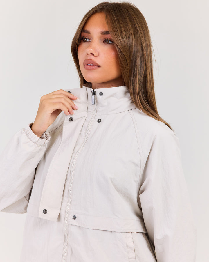 Lightweight Funnel Neck Jacket - Bone
