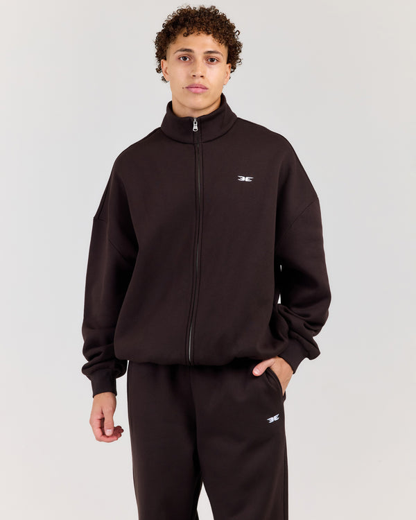 Classic Relaxed Zip Through - Coffee Bean