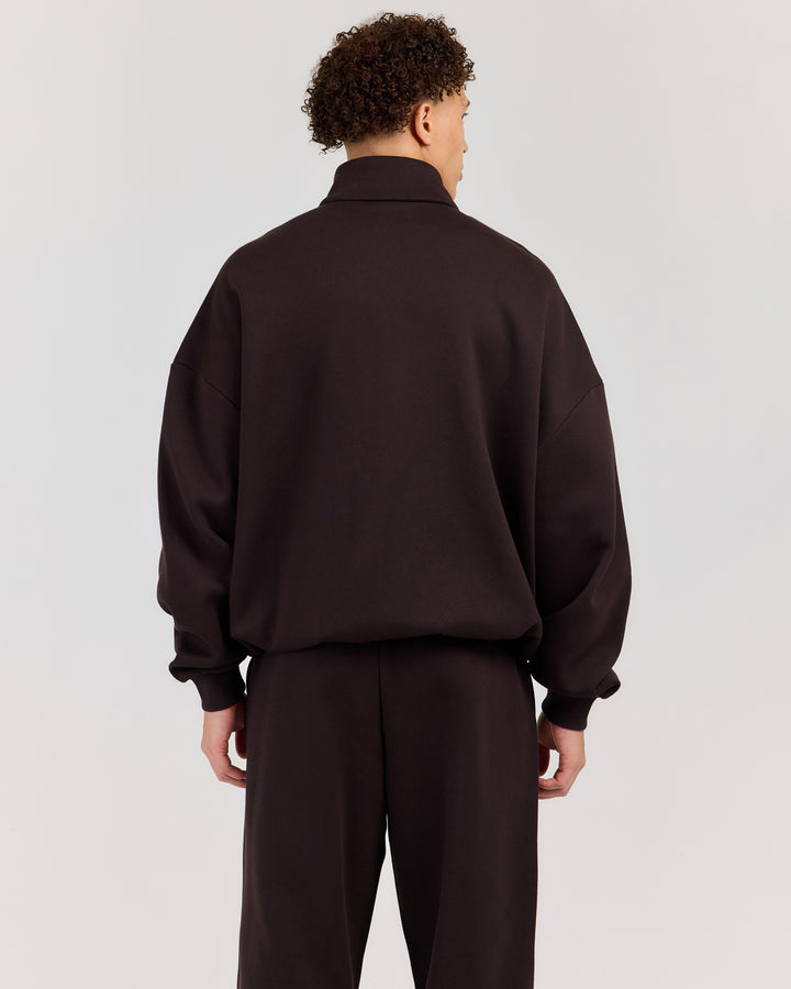 Classic Relaxed Zip Through - Coffee Bean