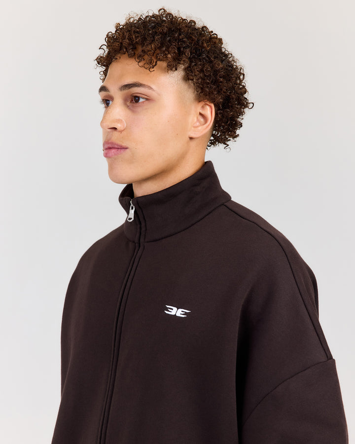 Classic Relaxed Zip Through - Coffee Bean