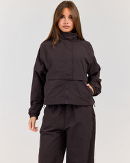 Lightweight Funnel Neck Jacket - Coffee Bean