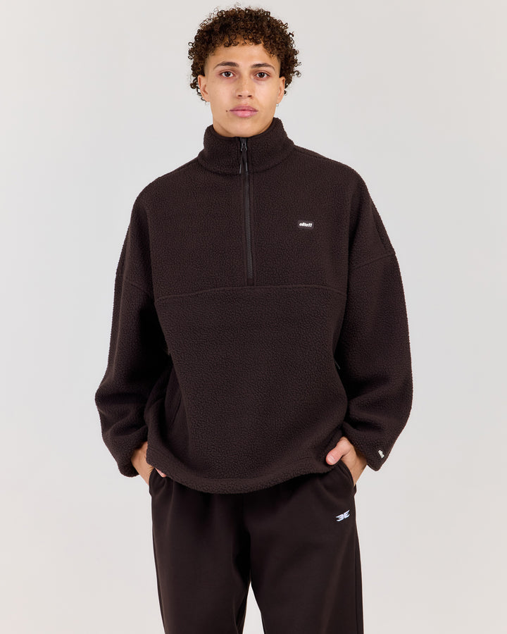 Men's Teddy Fleece 1/4 Zip - Coffee Bean