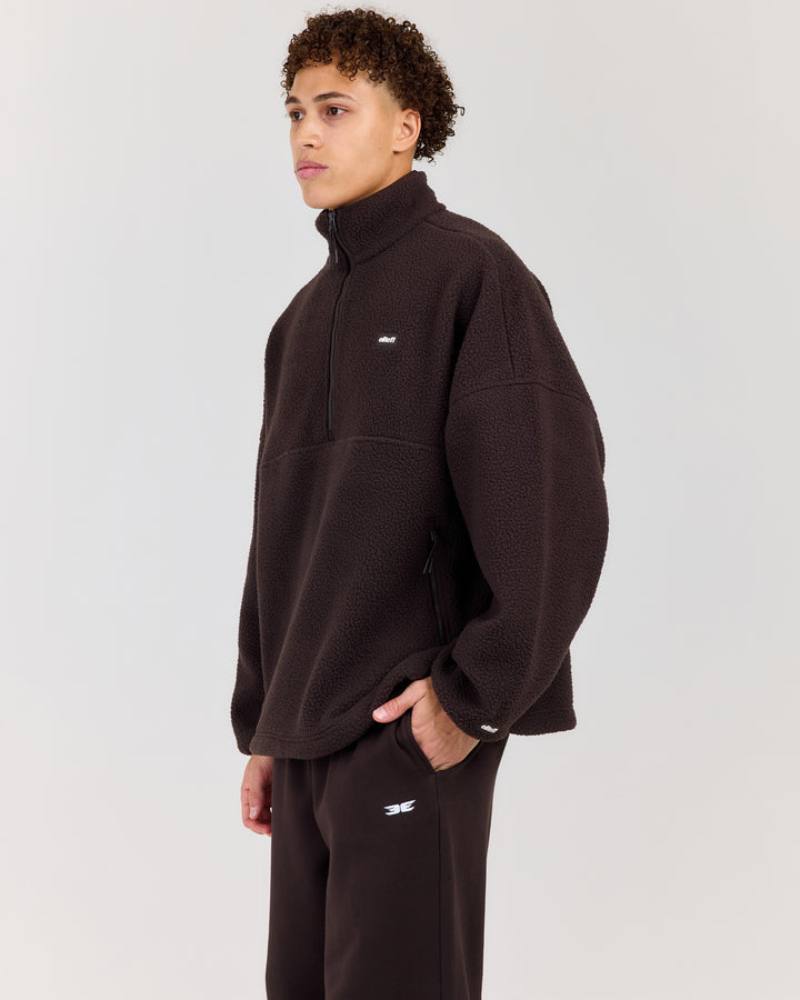 Men's Teddy Fleece 1/4 Zip - Coffee Bean