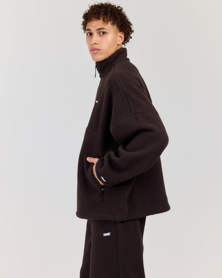 Men's Teddy Fleece 1/4 Zip - Coffee Bean