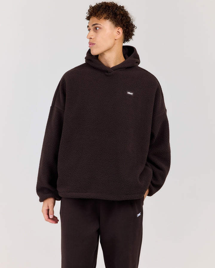 Men's Teddy Fleece Hoodie - Coffee Bean