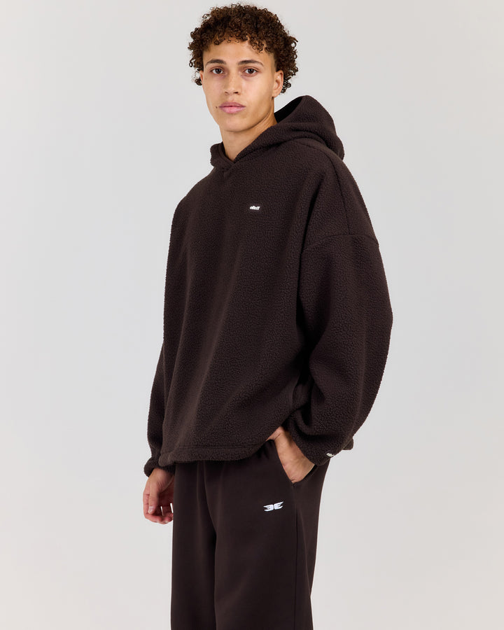 Men's Teddy Fleece Hoodie - Coffee Bean