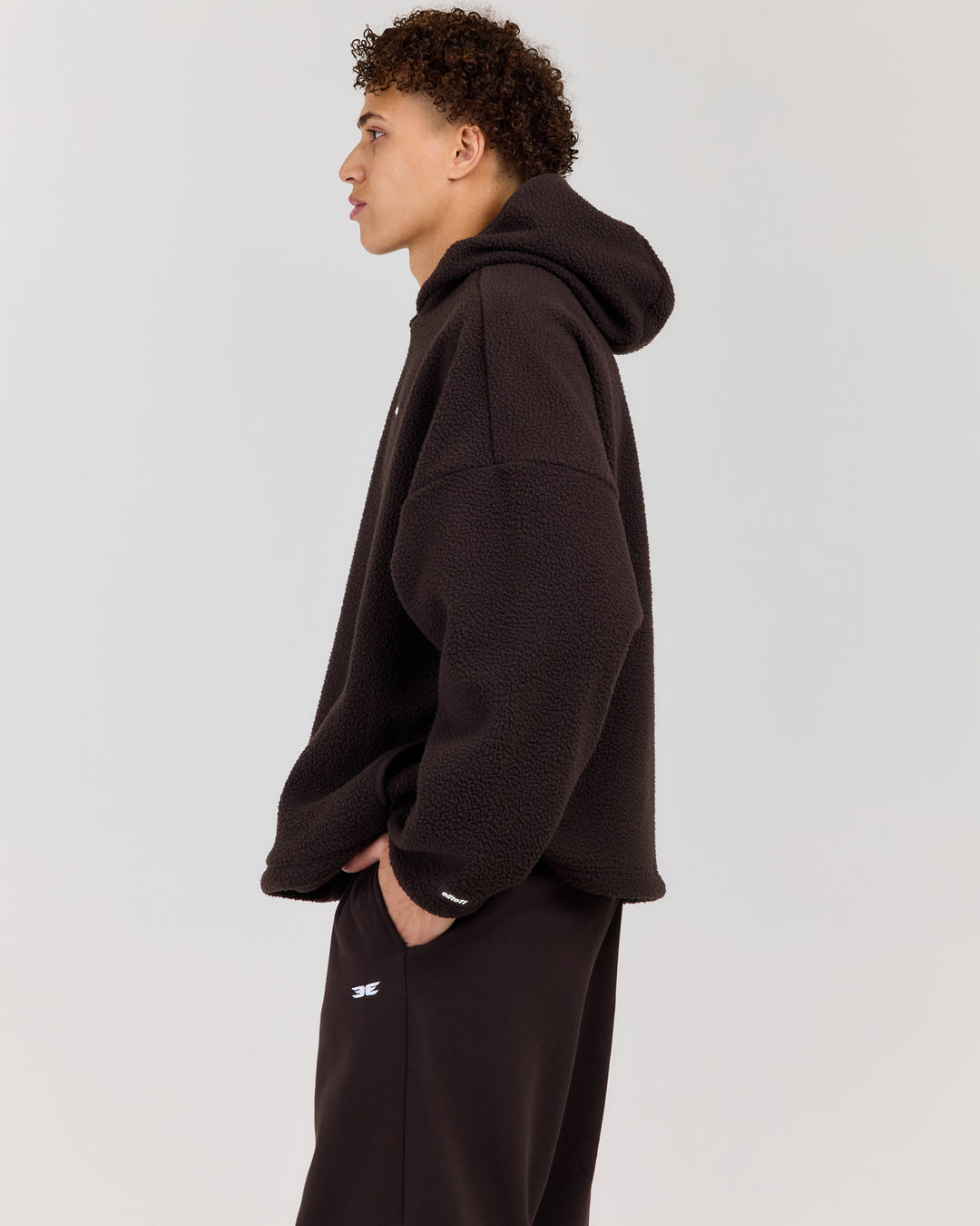Men's Teddy Fleece Hoodie - Coffee Bean