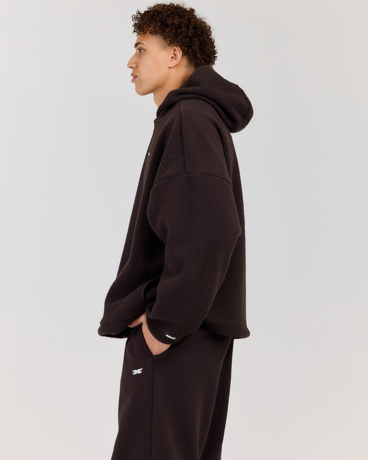 Men's Teddy Fleece Hoodie - Coffee Bean