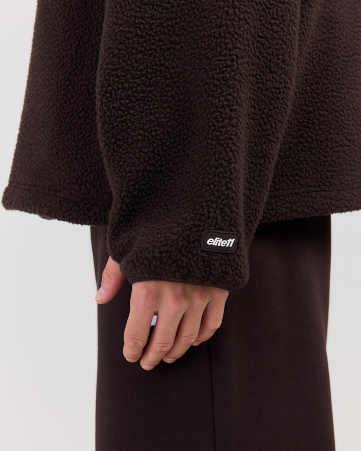 Men's Teddy Fleece Hoodie - Coffee Bean