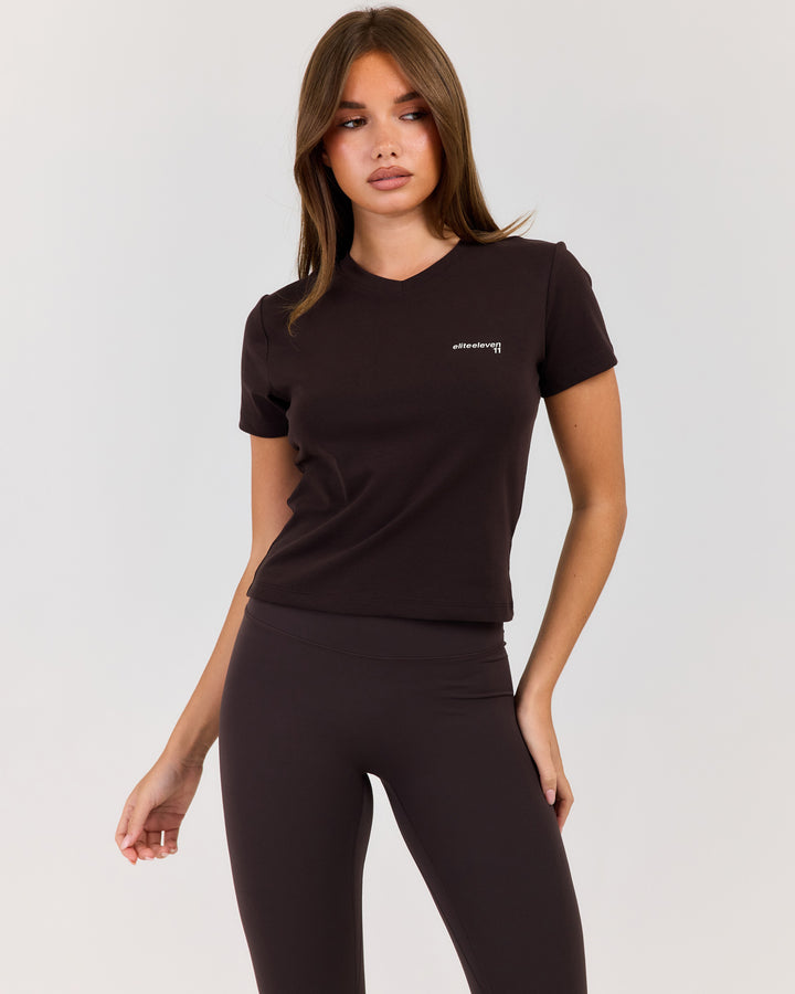 EE Baby V Neck Tee - Coffee Bean