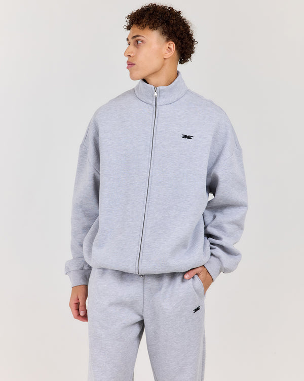 Classic Relaxed Zip Through - Grey Marle