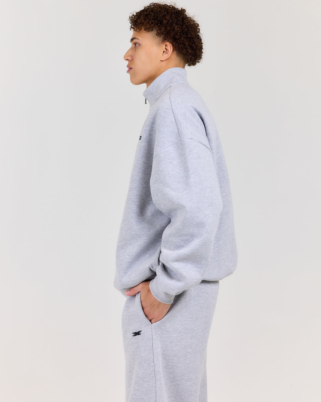 Classic Relaxed Zip Through - Grey Marle