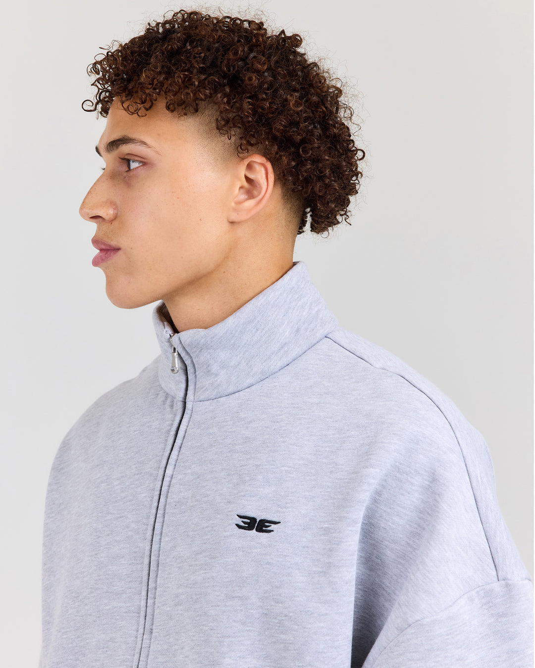 Classic Relaxed Zip Through - Grey Marle