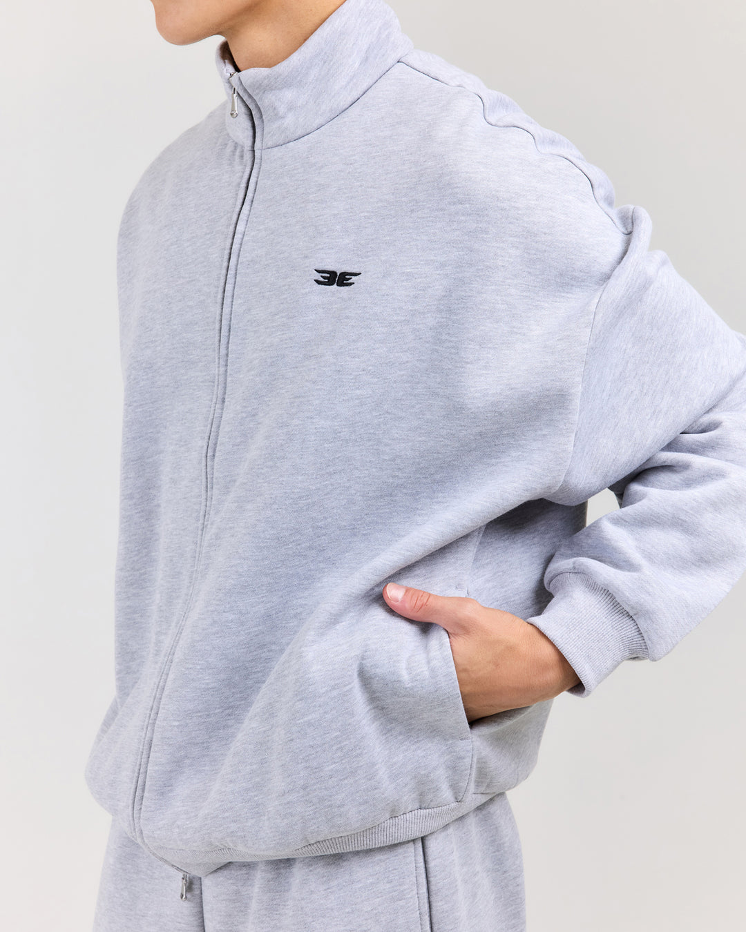 Classic Relaxed Zip Through - Grey Marle