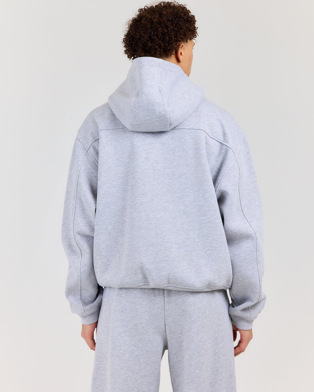 Classic Relaxed Hooded Zip Through - Grey Marle