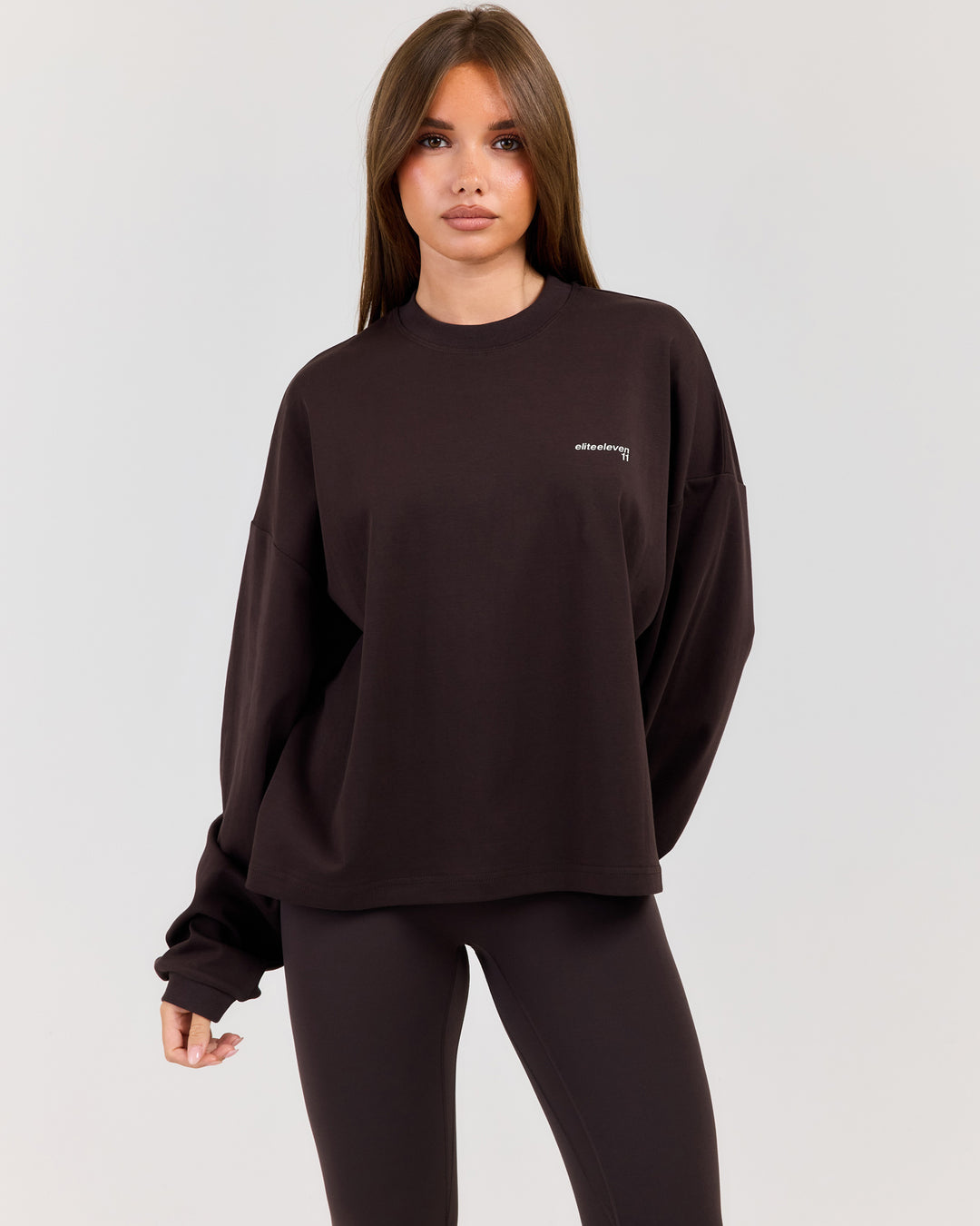 Women's Oversized Long Sleeve - Coffee Bean
