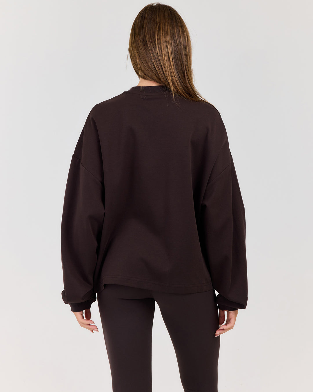 Women's Oversized Long Sleeve - Coffee Bean