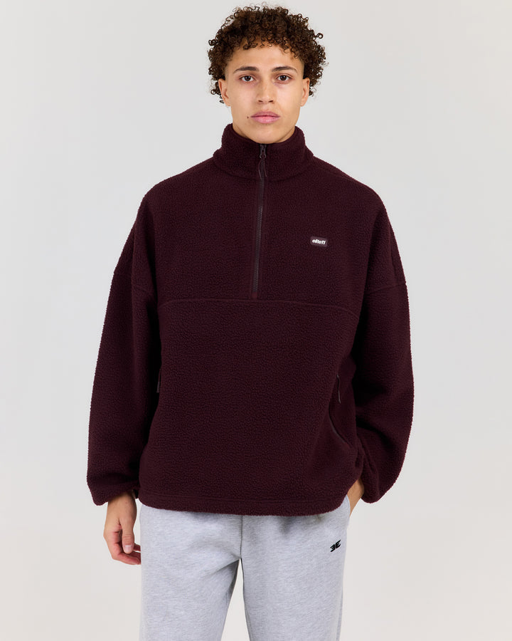 Men's Teddy Fleece 1/4 Zip - Deep Plum