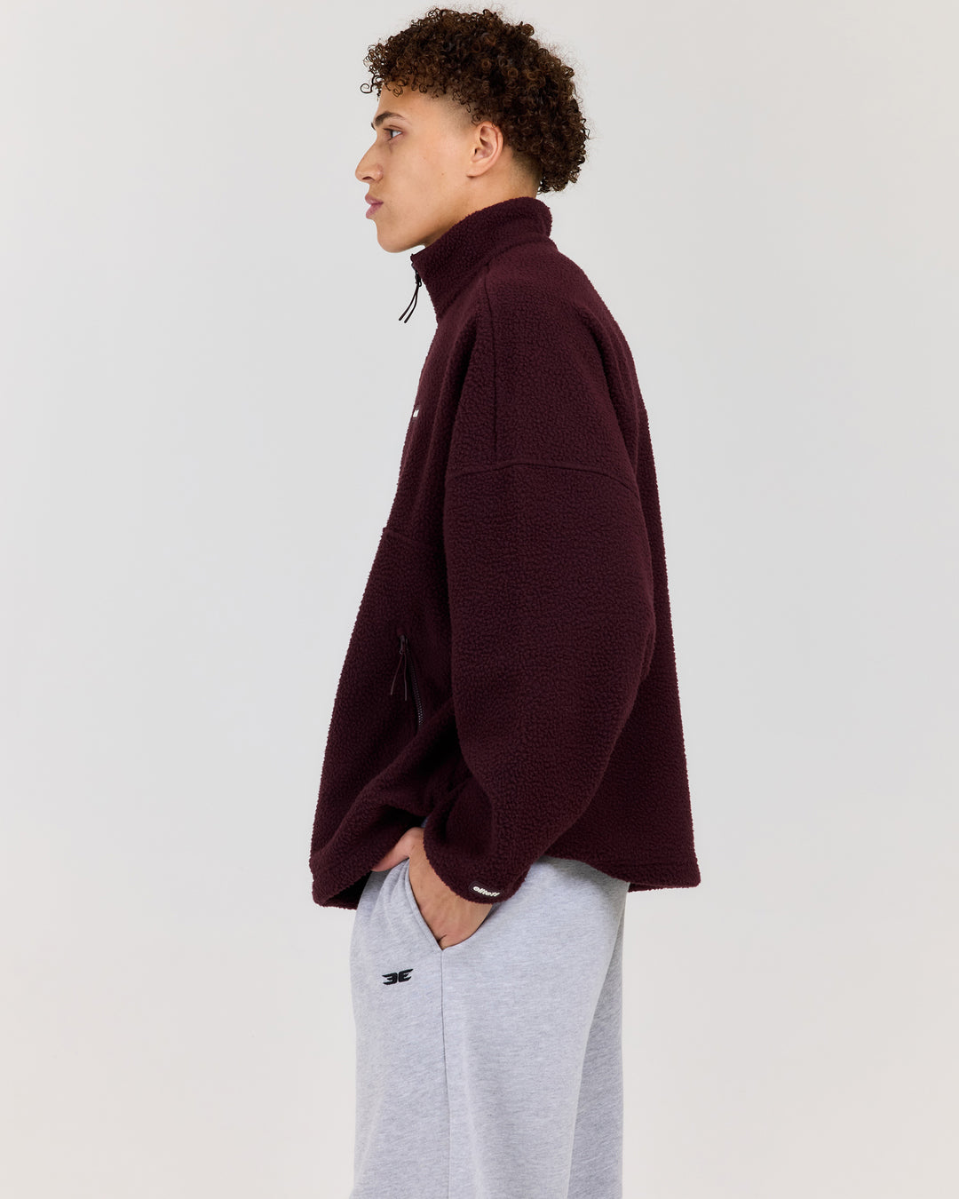 Men's Teddy Fleece 1/4 Zip - Deep Plum