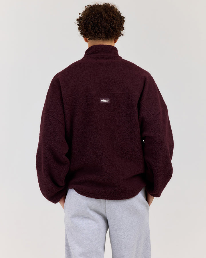 Men's Teddy Fleece 1/4 Zip - Deep Plum