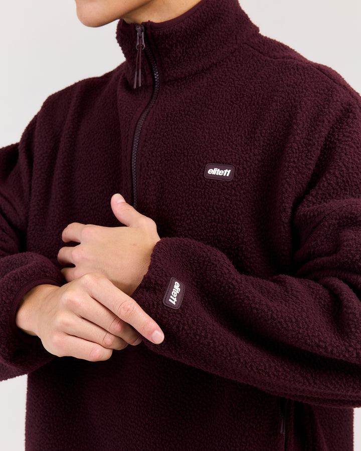 Men's Teddy Fleece 1/4 Zip - Deep Plum