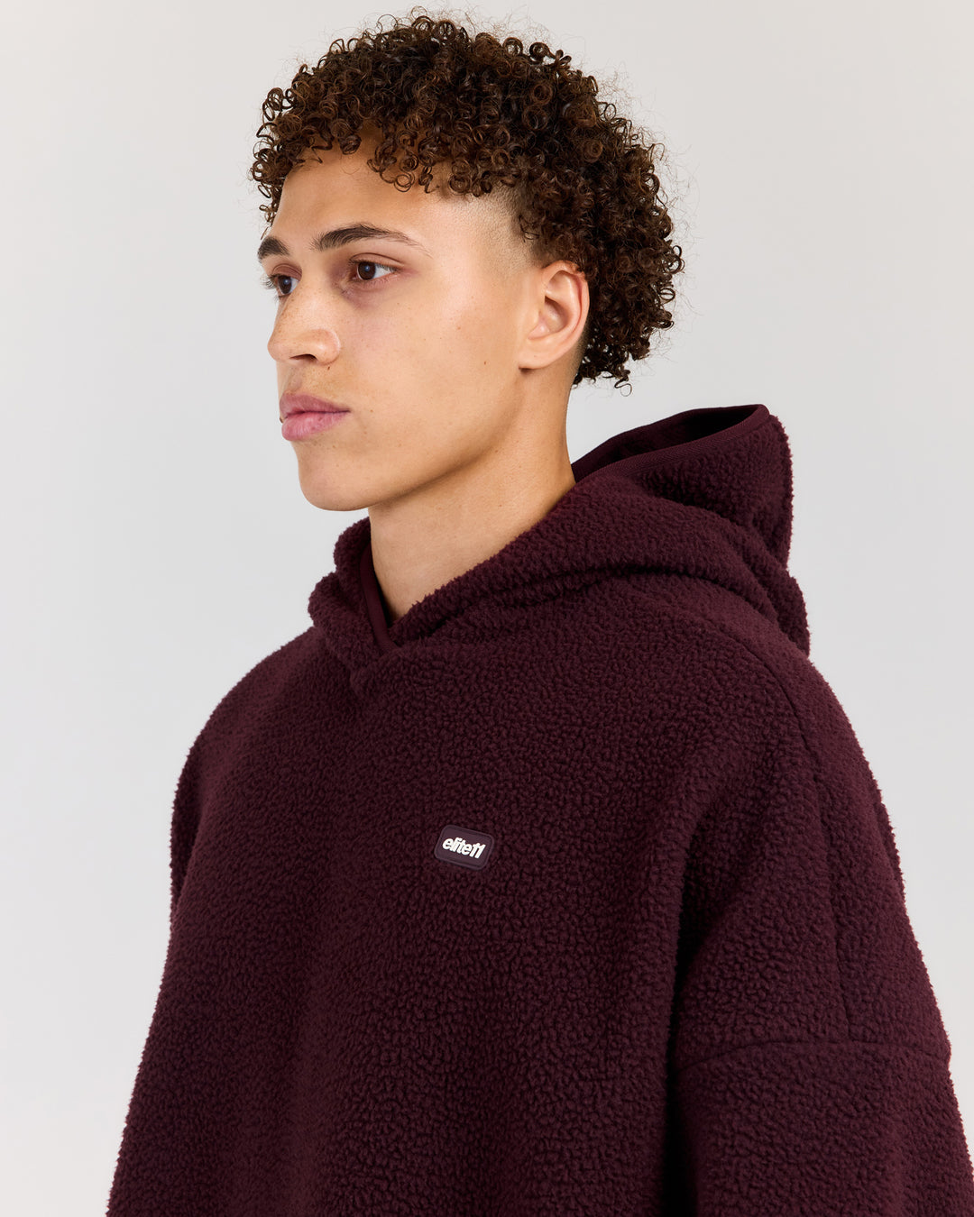 Men's Teddy Fleece Hoodie - Deep Plum