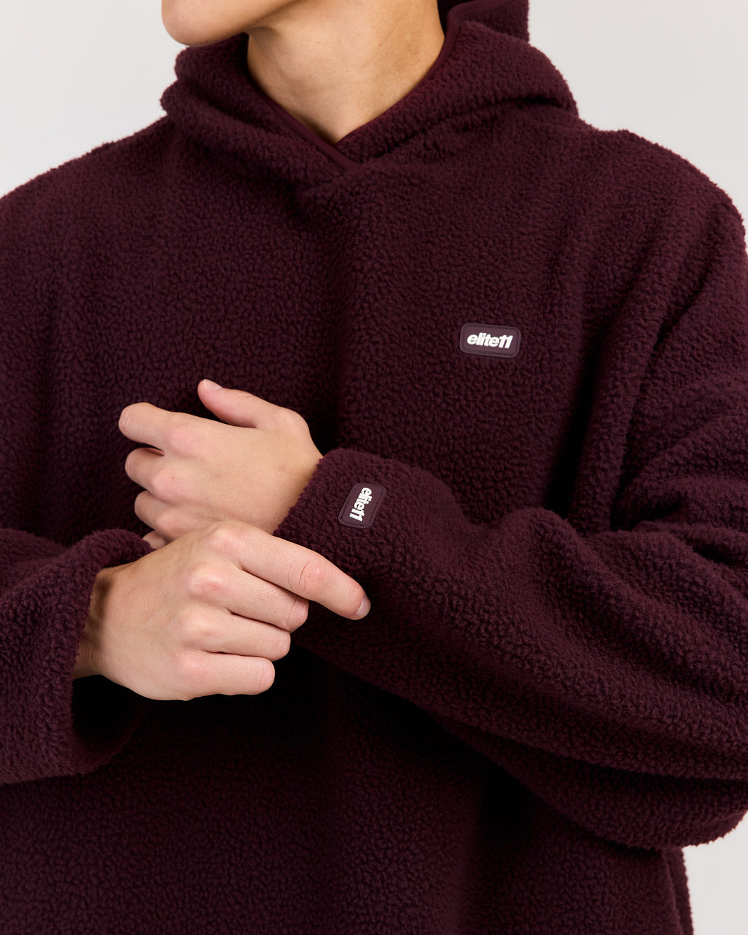 Men's Teddy Fleece Hoodie - Deep Plum