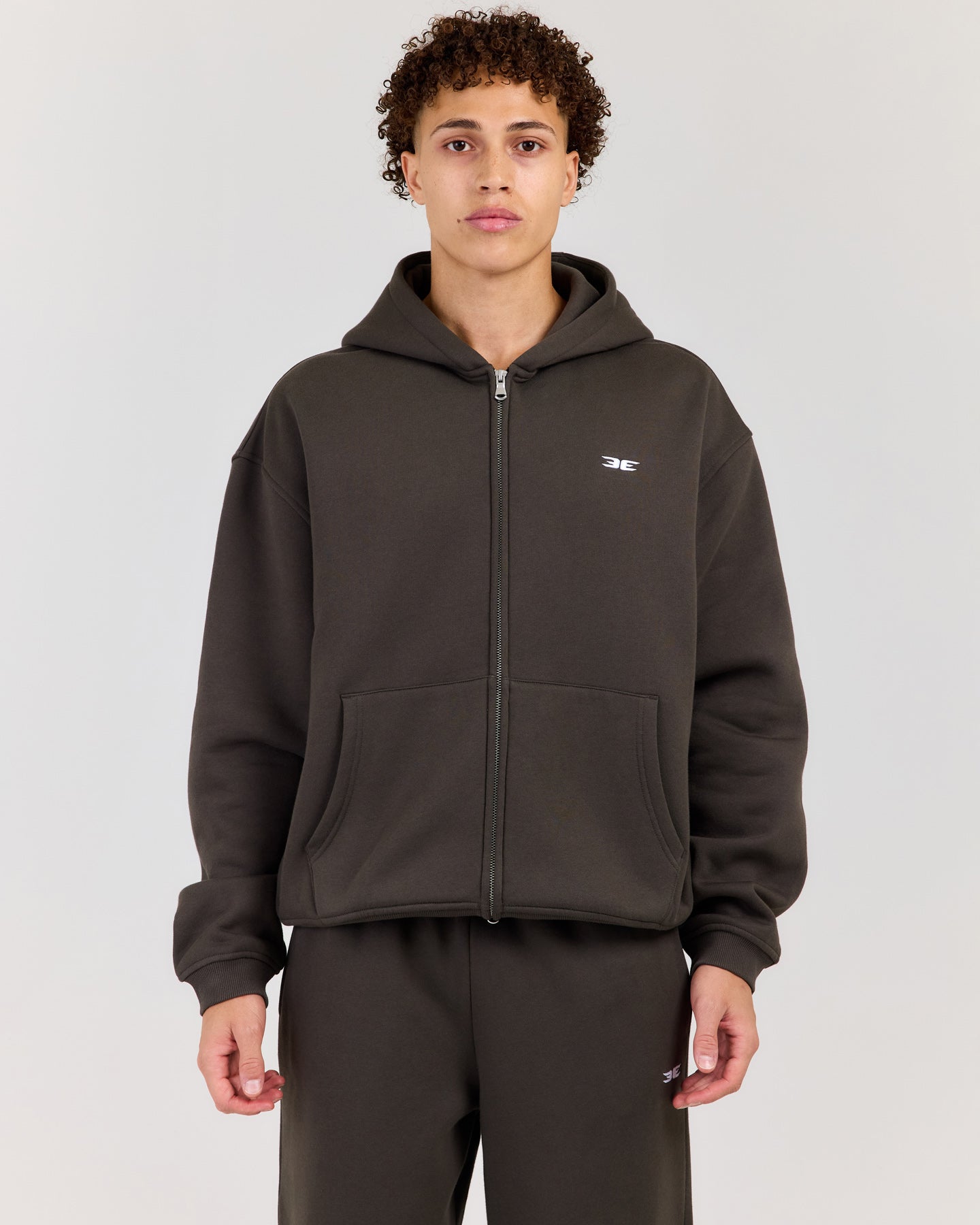 Classic Relaxed Hooded Zip Through - Dark Olive