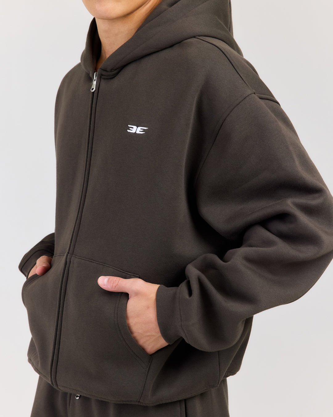 Classic Relaxed Hooded Zip Through - Dark Olive