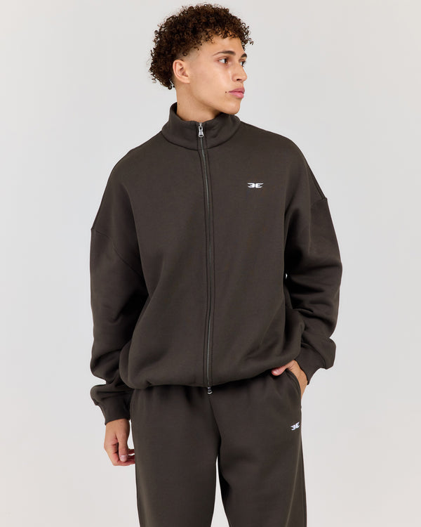 Classic Relaxed Zip Through - Dark Olive