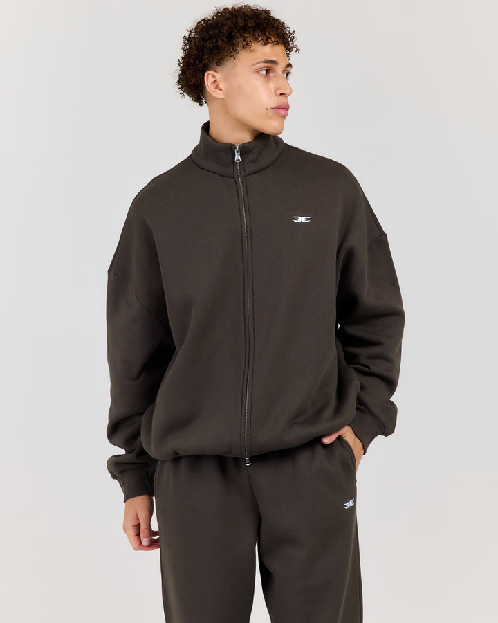 Classic Relaxed Zip Through - Dark Olive