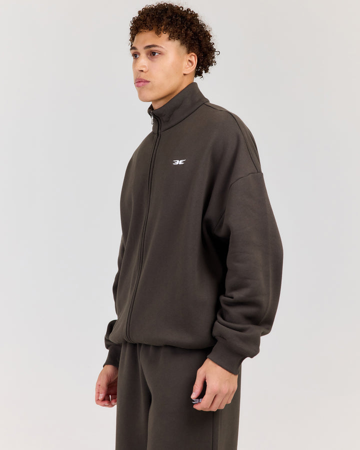 Classic Relaxed Zip Through - Dark Olive
