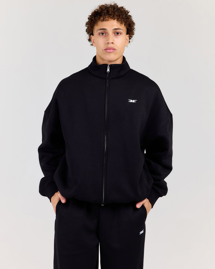 Classic Relaxed Zip Through - Black