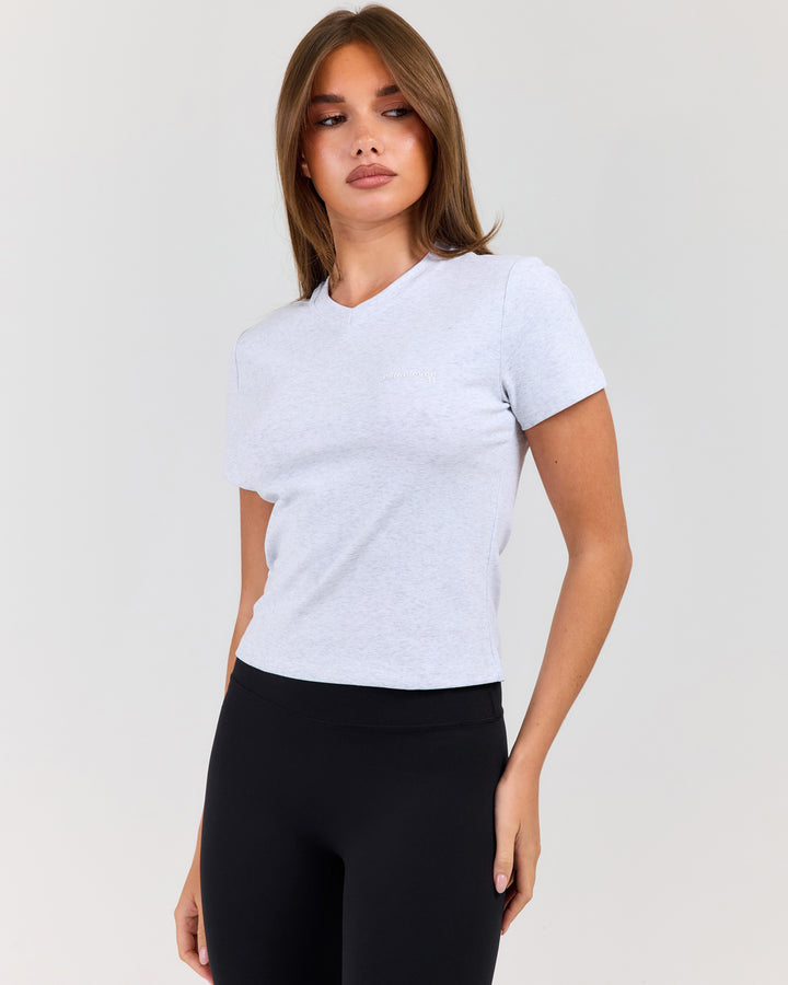 EE Baby V Neck Tee - Grey Marle