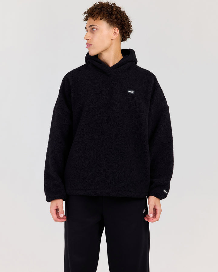 Men's Teddy Fleece Hoodie - Black