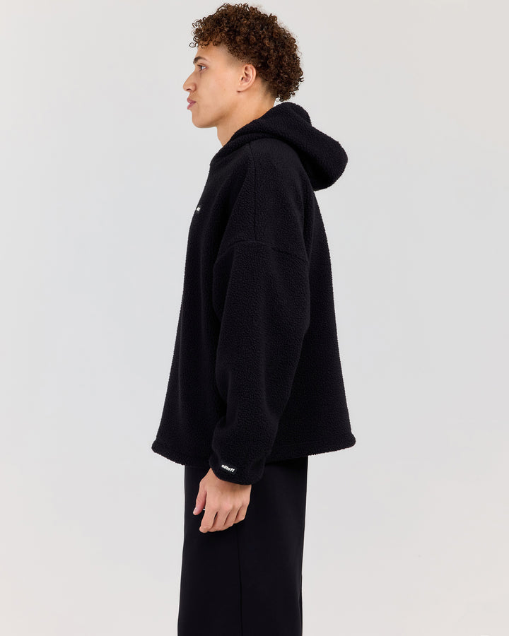 Men's Teddy Fleece Hoodie - Black
