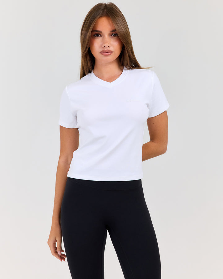 EE Baby V Neck Tee - White