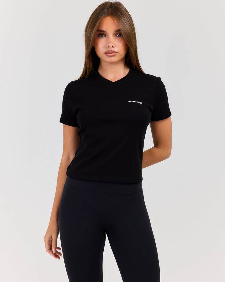 EE Baby V Neck Tee - Black
