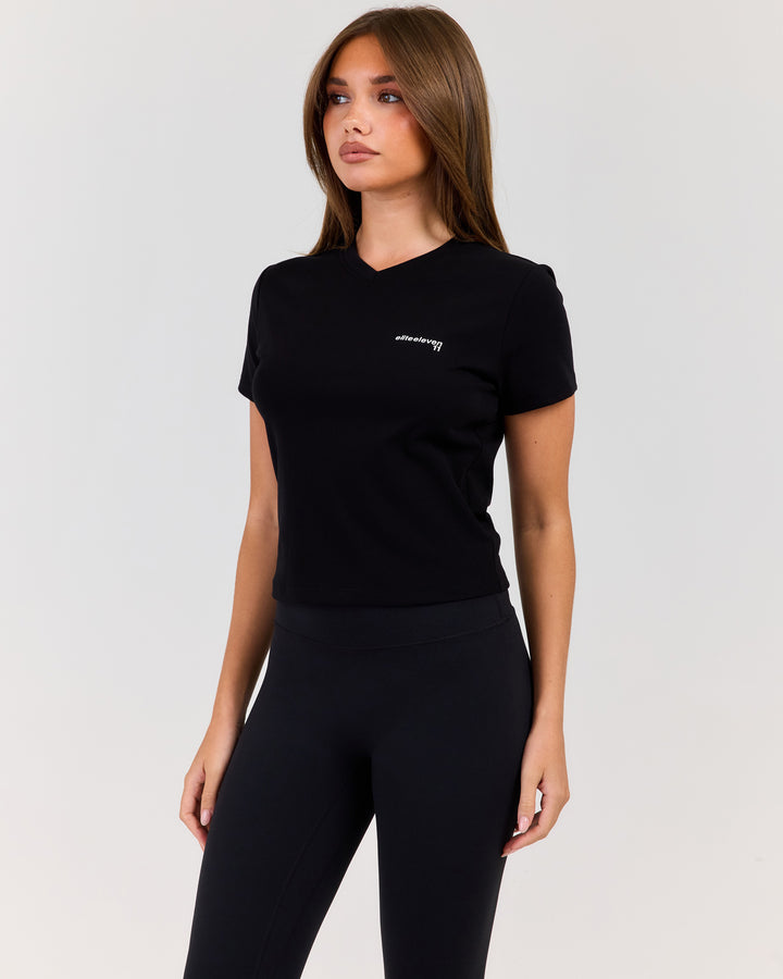 EE Baby V Neck Tee - Black