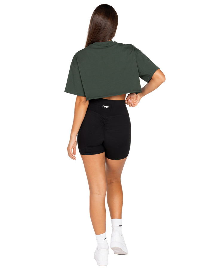 Women's Classic Cropped Tee - Dark Green