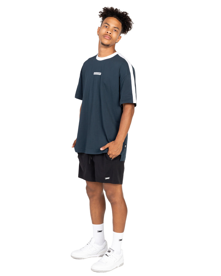 Oversized Panel Tee - Navy