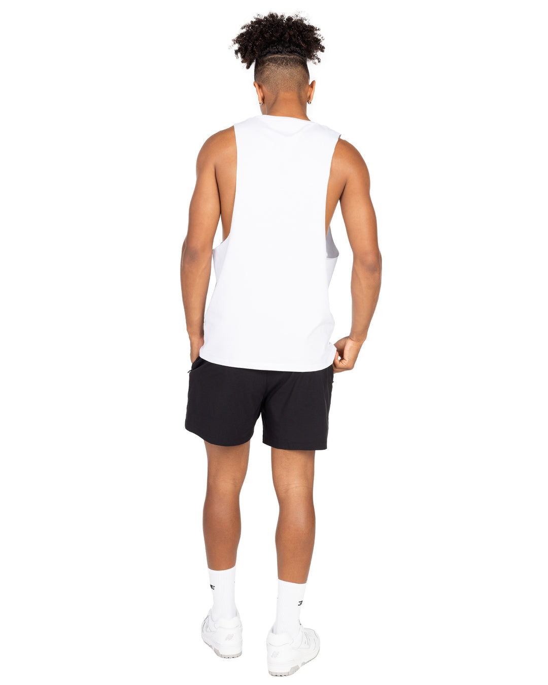 Staple Drop Arm Tank - White