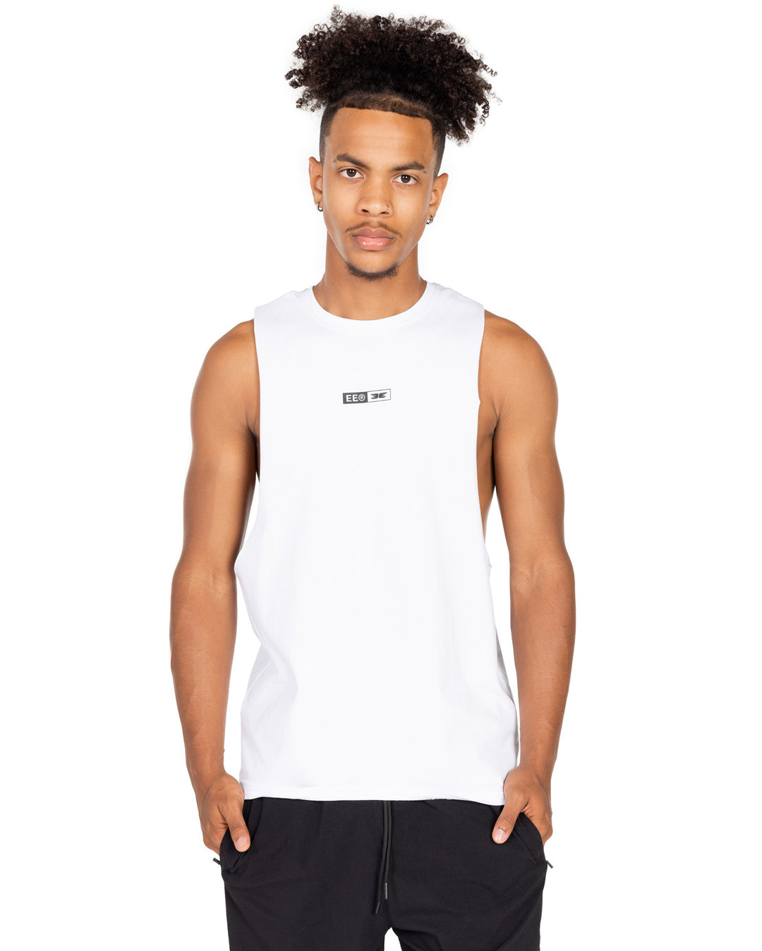 Staple Drop Arm Tank - White