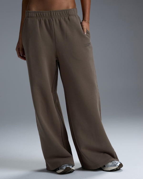 Premium Heavyweight Women's Straight Leg Pants - Dark Taupe