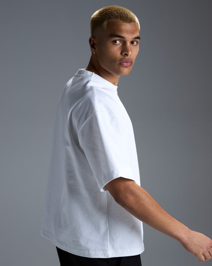 Men's Premium Oversized Cotton Boxy Tee - White