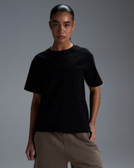 Women's Premium Cotton Boxy Tee - Black