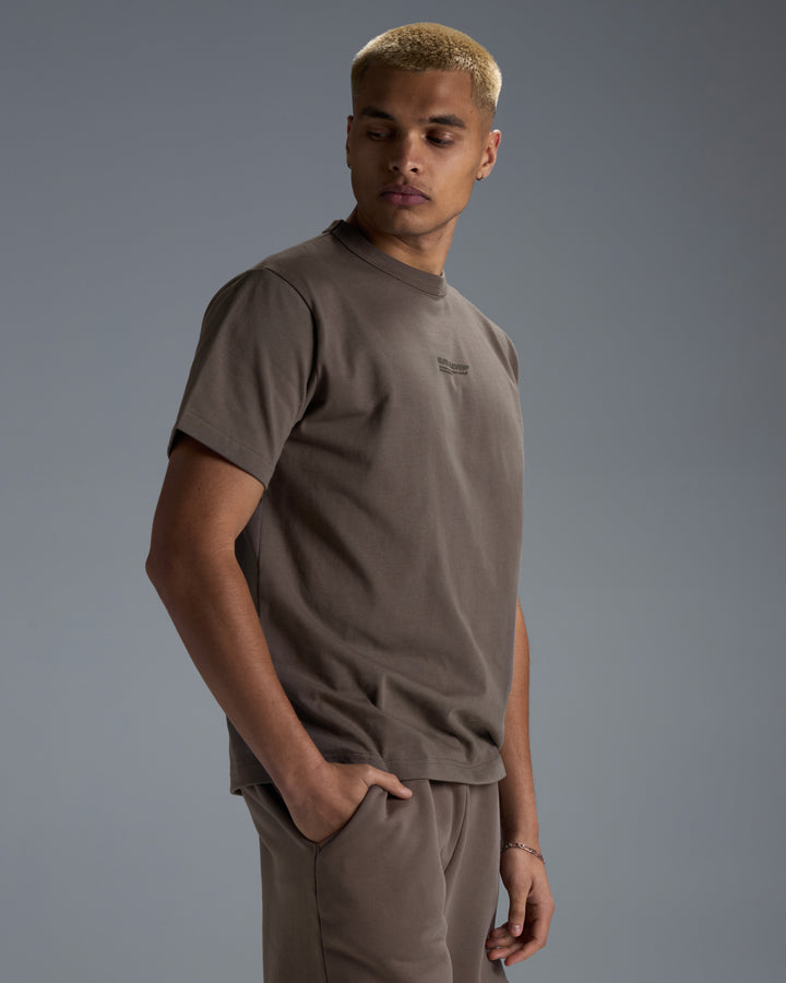 Men's Premium Cotton Boxy Tee - Dark Taupe