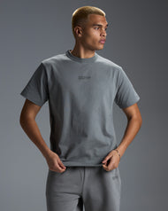 Men's Premium Cotton Boxy Tee - Fog Green